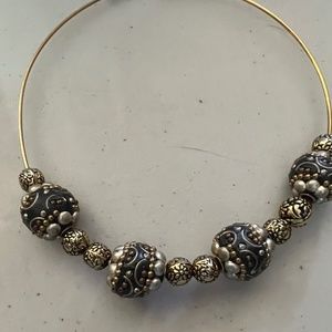 Choker Black, Pearls, Gold choker